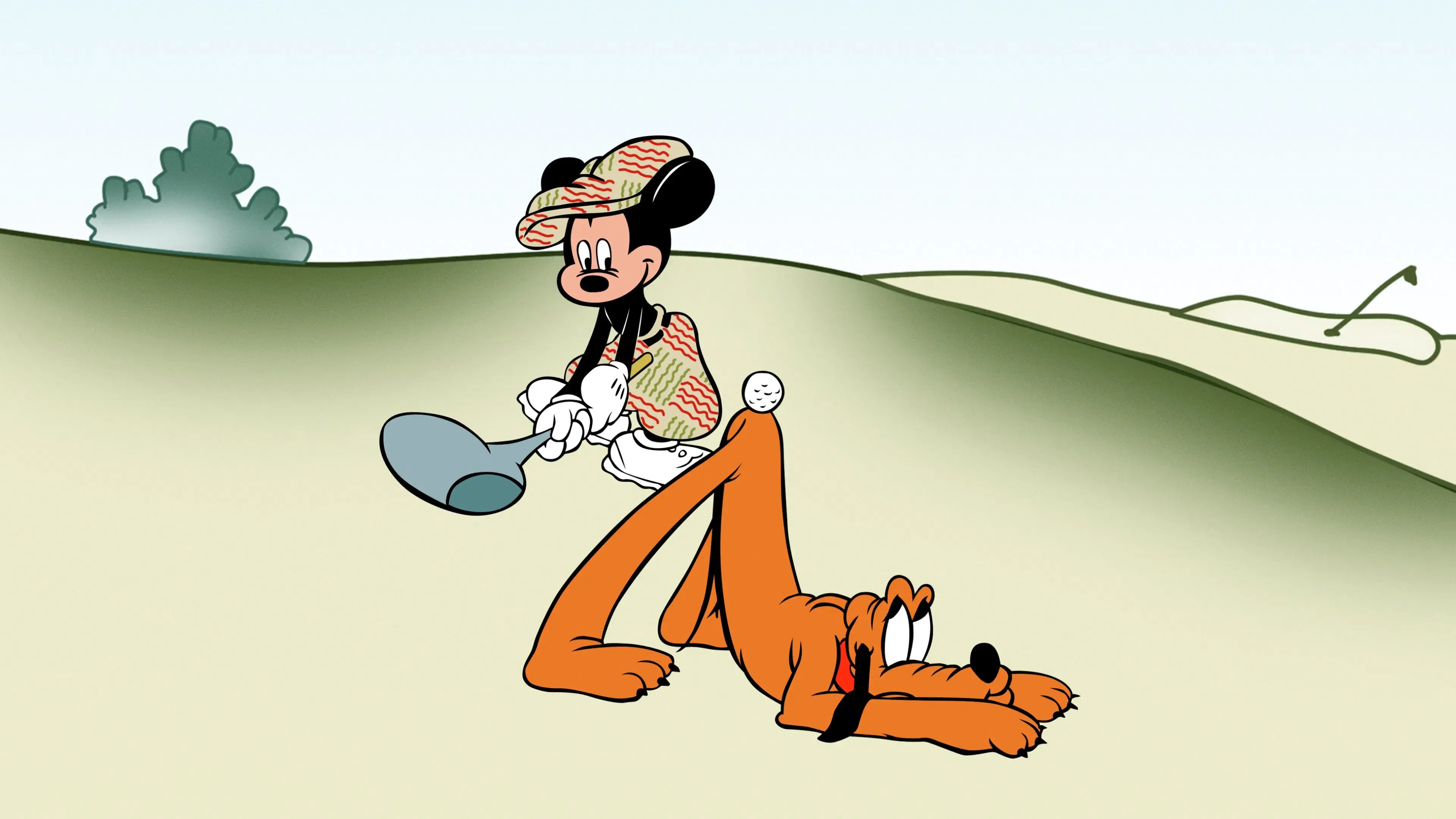 Mickey e Pluto no Campo de Golfe